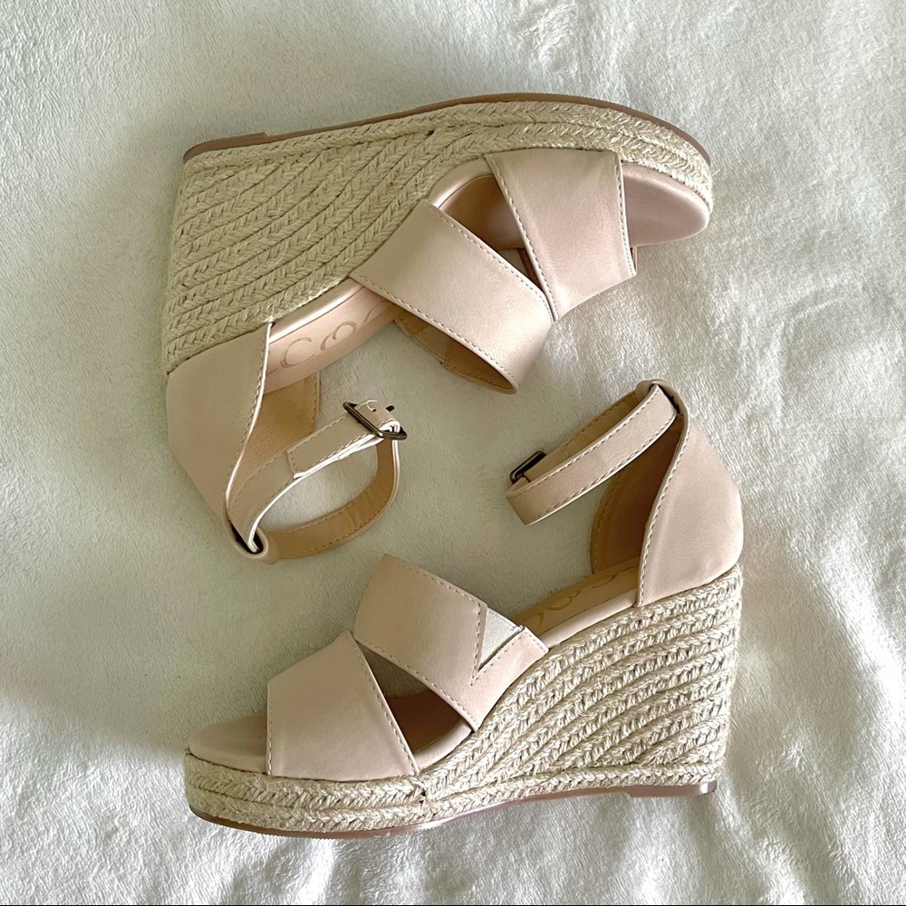 Tan summer wedges